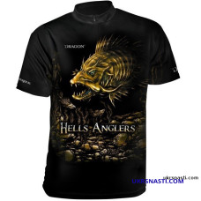 Термофутболка Dragon Hells Anglers СУДАК черно-желтая Новинка 2022